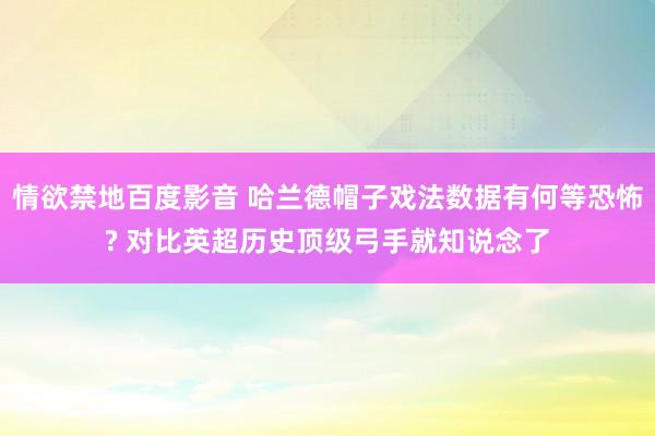 情欲禁地百度影音 哈兰德帽子戏法数据有何等恐怖? 对比英超历史顶级弓手就知说念了