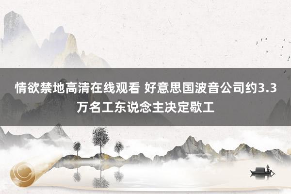 情欲禁地高清在线观看 好意思国波音公司约3.3万名工东说念主决定歇工