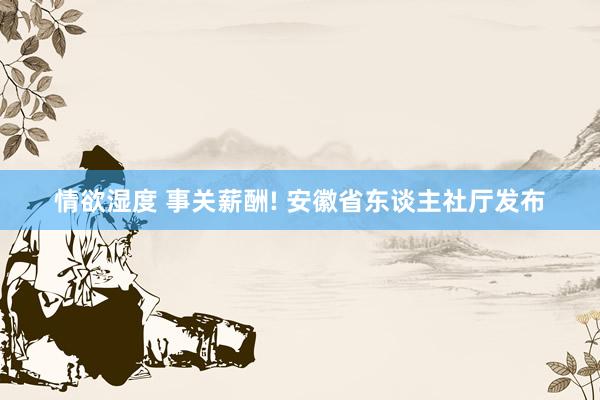 情欲湿度 事关薪酬! 安徽省东谈主社厅发布