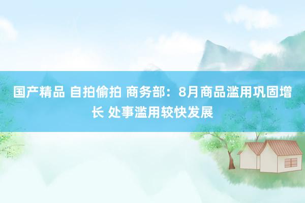 国产精品 自拍偷拍 商务部：8月商品滥用巩固增长 处事滥用较快发展