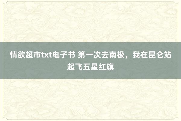 情欲超市txt电子书 第一次去南极，我在昆仑站起飞五星红旗