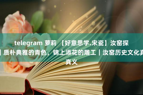 telegram 萝莉 【好意思学.宋瓷】汝窑探析｜质朴典雅的青色，锦上添花的雕工｜汝窑历史文化真义