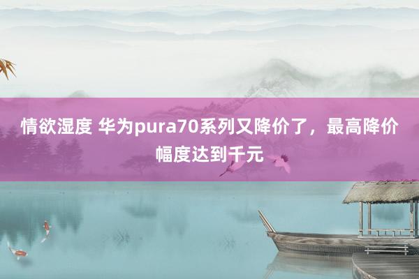 情欲湿度 华为pura70系列又降价了，最高降价幅度达到千元