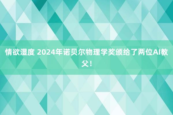 情欲湿度 2024年诺贝尔物理学奖颁给了两位AI教父！