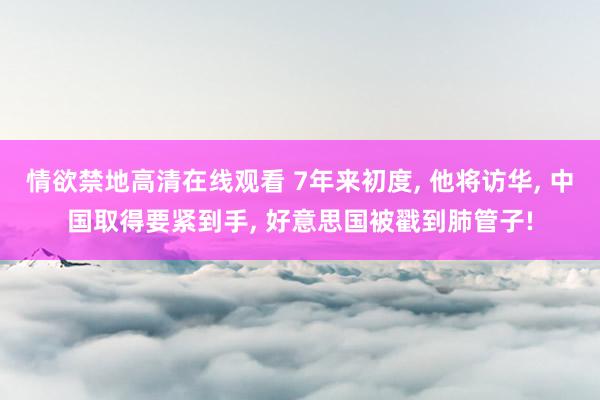 情欲禁地高清在线观看 7年来初度， 他将访华， 中国取得要紧到手， 好意思国被戳到肺管子!