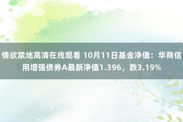 情欲禁地高清在线观看 10月11日基金净值：华商信用增强债券A最新净值1.396，跌3.19%