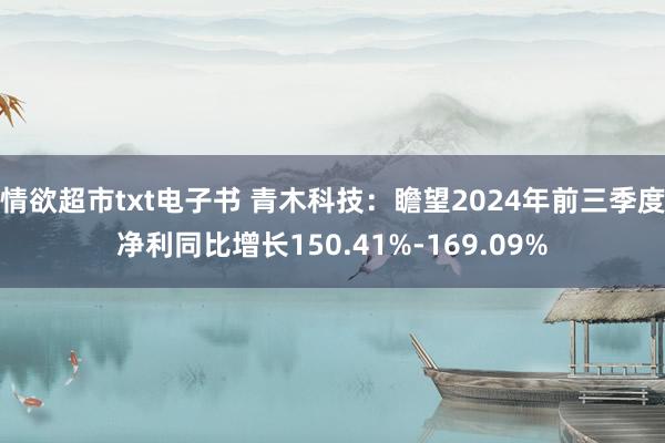 情欲超市txt电子书 青木科技：瞻望2024年前三季度净利同比增长150.41%-169.09%