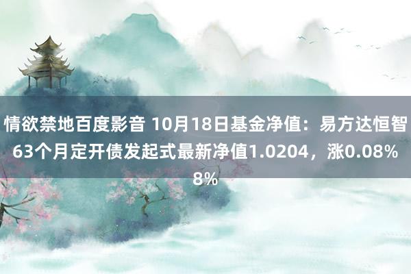 情欲禁地百度影音 10月18日基金净值：易方达恒智63个月定开债发起式最新净值1.0204，涨0.08%