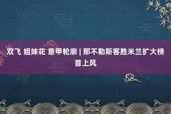 双飞 姐妹花 意甲轮廓 | 那不勒斯客胜米兰扩大榜首上风