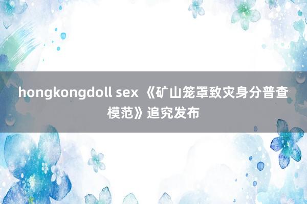 hongkongdoll sex 《矿山笼罩致灾身分普查模范》追究发布