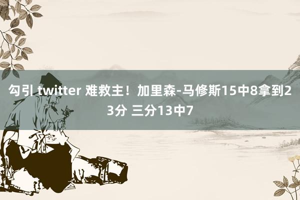 勾引 twitter 难救主！加里森-马修斯15中8拿到23分 三分13中7