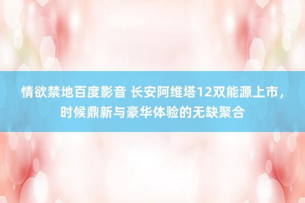 情欲禁地百度影音 长安阿维塔12双能源上市，时候鼎新与豪华体验的无缺聚合