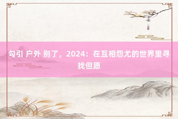 勾引 户外 别了，2024：在互相怨尤的世界里寻找但愿