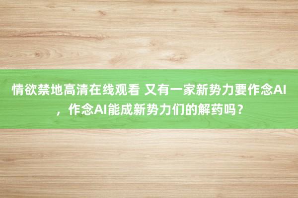 情欲禁地高清在线观看 又有一家新势力要作念AI，作念AI能成新势力们的解药吗？