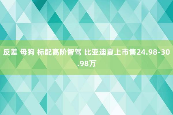 反差 母狗 标配高阶智驾 比亚迪夏上市售24.98-30.98万