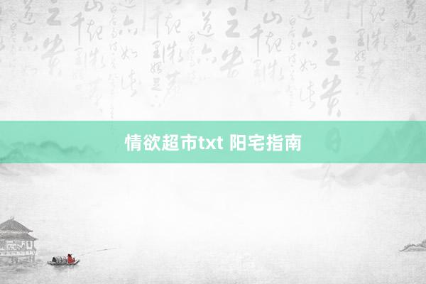 情欲超市txt 阳宅指南