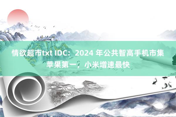 情欲超市txt IDC：2024 年公共智高手机市集苹果第一，小米增速最快