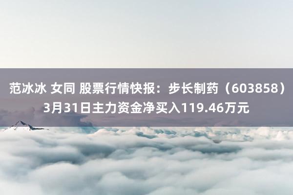 范冰冰 女同 股票行情快报：步长制药（603858）3月31日主力资金净买入119.46万元